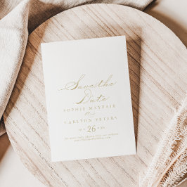 Elegant Calligraphy Gold Wedding Save the Date