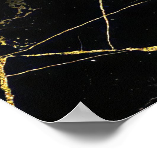 Elegant Calligraphy Golden Veined Marble Wedding Poster (Hoek)