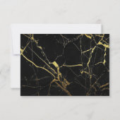 Elegant Calligraphy Golden Veined Marble Wedding RSVP Kaartje (Achterkant)