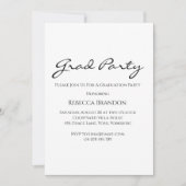 Elegant Calligraphy Graduation Party Invitation Kaart (Voorkant)