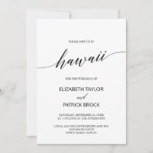 Elegant Calligraphy Hawaii Destination Wedding Kaart (Voorkant)