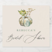 Elegant Calligraphy Herfst Pumpkin Vrijgezellenfee Sparkling Wijnetiket (Enkel label)