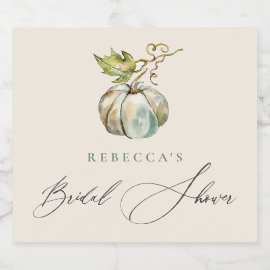 Elegant Calligraphy Herfst Pumpkin Vrijgezellenfee Sparkling Wijnetiket (Enkel label)