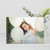 Elegant Calligraphy High School 2 Foto afstuderen Aankondiging (Staand voorkant)