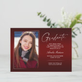 Elegant Calligraphy Ink Script Moderne Afstudeerde Aankondiging (Staand voorkant)