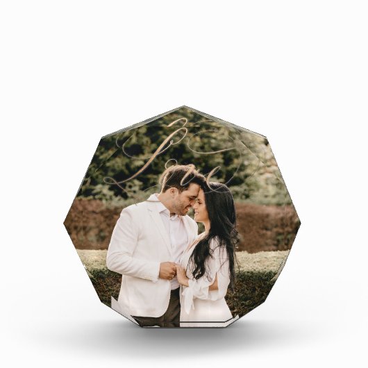 Elegant Calligraphy L-O-V-E Photo Block Fotoblokken (Voorkant)