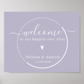 Elegant Calligraphy - Lavender Wedding Welcome Poster (Voorkant)