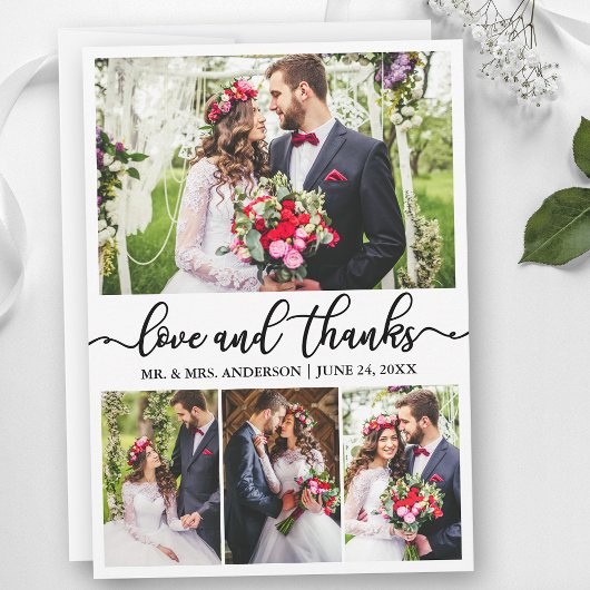 Elegant Calligraphy Love Bedankt Wedding 4 Photo