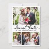 Elegant Calligraphy Love Bedankt Wedding 4 Photo (Voorkant)