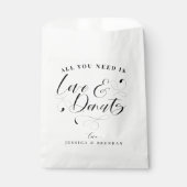 Elegant Calligraphy Love & Donuts Wedding Favor Bedankzakje (Voorkant)