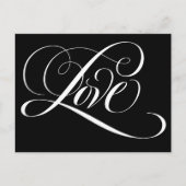 Elegant Calligraphy Love Heart Black Lettering Briefkaart (Voorkant)