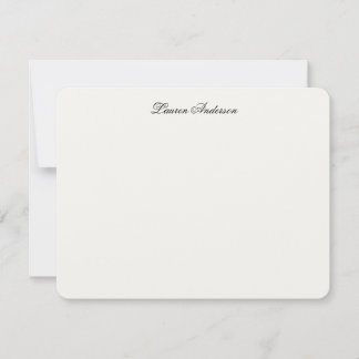 Elegant Calligraphy Luxury Ivory Personalized Flat Notitiekaartje