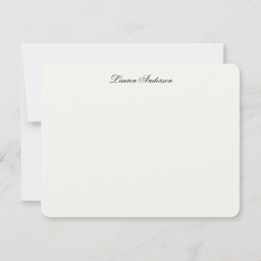 Elegant Calligraphy Luxury Ivory Personalized Flat Notitiekaartje (Voorkant)