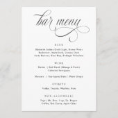 Elegant Calligraphy Luxury Wedding Bar Menu (Voorkant)