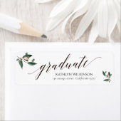 Elegant Calligraphy Magnolia Afstuderen Address Etiket (Insitu)