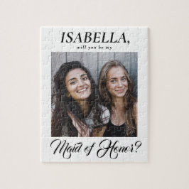 Elegant Calligraphy Maid of Honor proposal foto Legpuzzel