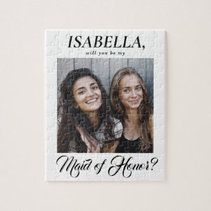 Elegant Calligraphy Maid of Honor proposal foto Legpuzzel