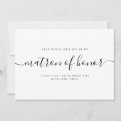 Elegant Calligraphy Matron of Honor proposal Notitiekaartje (Voorkant)