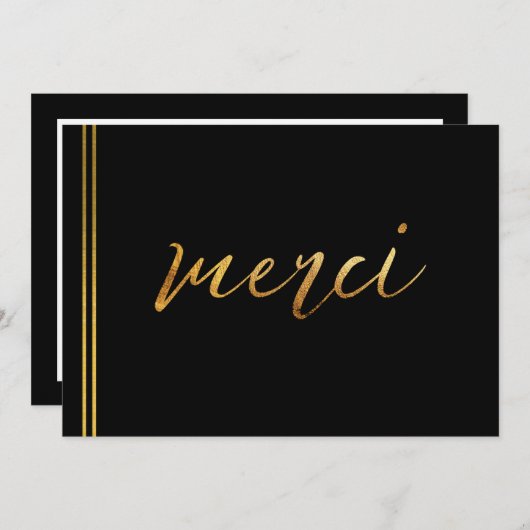 Elegant Calligraphy Merci Custom Hartelijk dank Kaart (Voorkant / Achterkant)