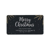 Elegant Calligraphy Merry Christmas Return Address Etiket (Voorkant)