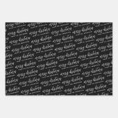 Elegant Calligraphy Merry kerst Black Inpakpapier Vel (Voorkant)