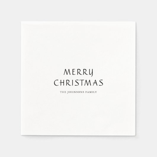 Elegant Calligraphy Merry kerst Servet (Voorkant)