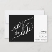 Elegant Calligraphy Minimalist Black Wedding Save The Date (Voorkant)