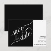 Elegant Calligraphy Minimalist Black Wedding Save The Date (Voorkant / Achterkant)