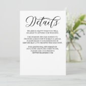 Elegant Calligraphy Minimalist Details Kaart (Staand voorkant)