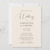 Elegant calligraphy minimalist iory bruiloft kaart (Voorkant)
