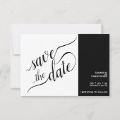 Elegant Calligraphy Minimalist White Wedding Save The Date (Voorkant)