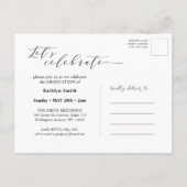 Elegant Calligraphy Modern Chic Photo Afstuderen Uitnodiging Briefkaart (Achterkant)