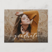 Elegant Calligraphy Modern Chic Photo Afstuderen Uitnodiging Briefkaart (Voorkant)