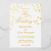 Elegant Calligraphy Modern Gold Confetti Wedding Folie Uitnodiging (Voorkant)