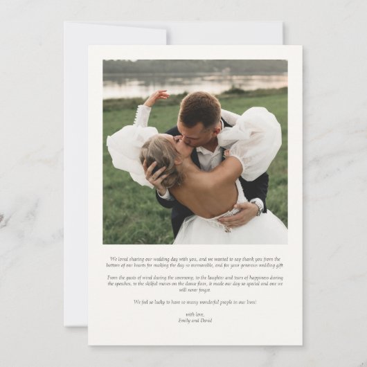 Elegant Calligraphy Modern Photos Wedding  Bedankkaart (Achterkant)