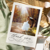 Elegant Calligraphy Modern Photos Wedding  Bedankkaart
