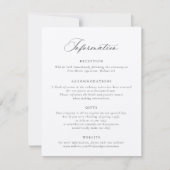 Elegant Calligraphy Modern Script Wedding Info Kaart (Voorkant)