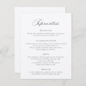 Elegant Calligraphy Modern Script Wedding Info Kaart (Voorkant / Achterkant)