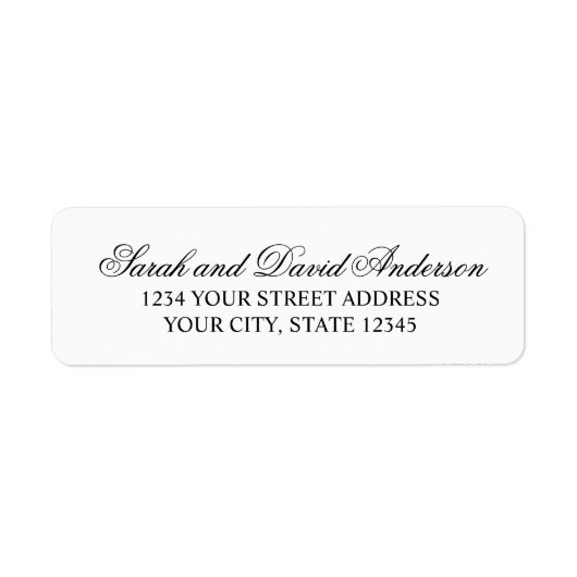 Elegant Calligraphy Modern Typography Couple Etiket (Voorkant)