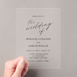Elegant Calligraphy Modern Wedding Acryl Uitnodigingen