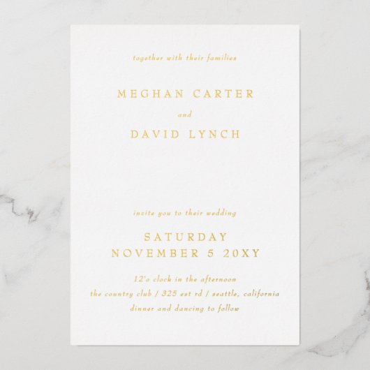 Elegant Calligraphy Modern Wedding Folie Invitatio Folie Uitnodiging (Voorkant)