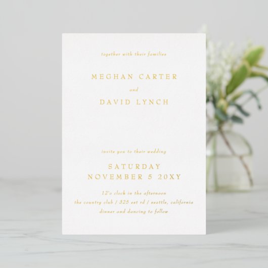 Elegant Calligraphy Modern Wedding Folie Invitatio Folie Uitnodiging (Staand Voorkant)