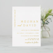 Elegant Calligraphy Modern Wedding Folie Invitatio Uitnodiging (Staand Voorkant)