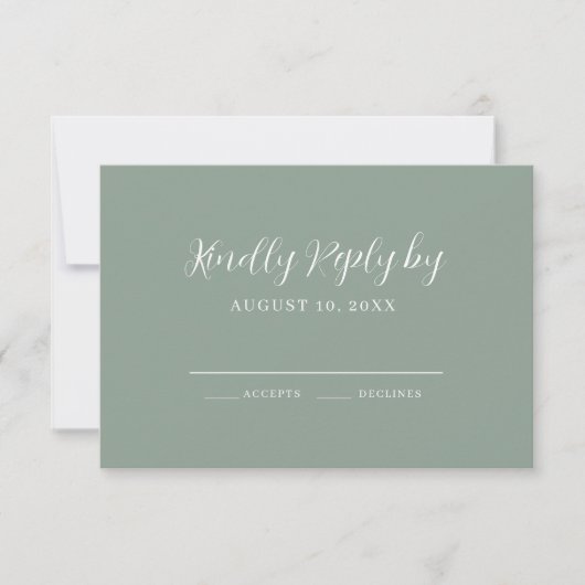 Elegant Calligraphy Modern Wedding RSVP Card (Voorkant)