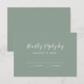 Elegant Calligraphy Modern Wedding RSVP Card Kaartje (Voorkant / Achterkant)
