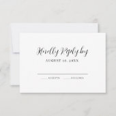Elegant Calligraphy Modern Wedding RSVP Kaartje (Voorkant)