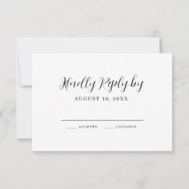 Elegant Calligraphy Modern Wedding RSVP Kaartje