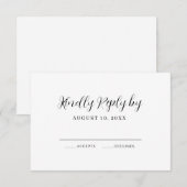 Elegant Calligraphy Modern Wedding RSVP Kaartje (Voorkant / Achterkant)