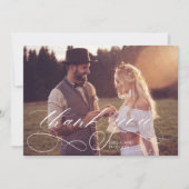 Elegant Calligraphy Modern Wedding Thank You Card Bedankkaart (Voorkant)