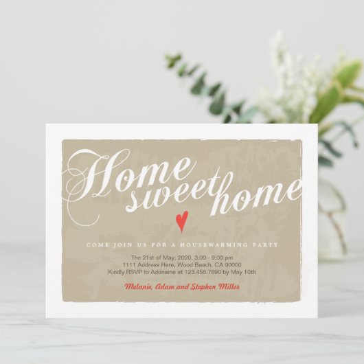 Elegant Calligraphy Moderne Housewarming Invitatio Kaart (Staand voorkant)